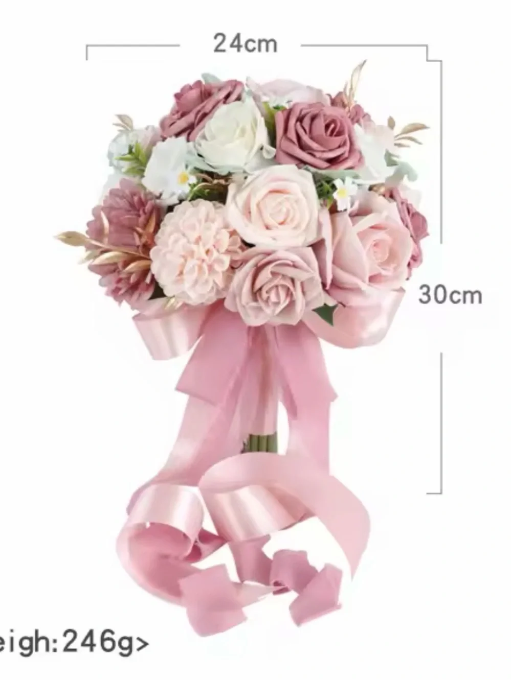 Romantic Blush Artificial Rose Bouquet -
